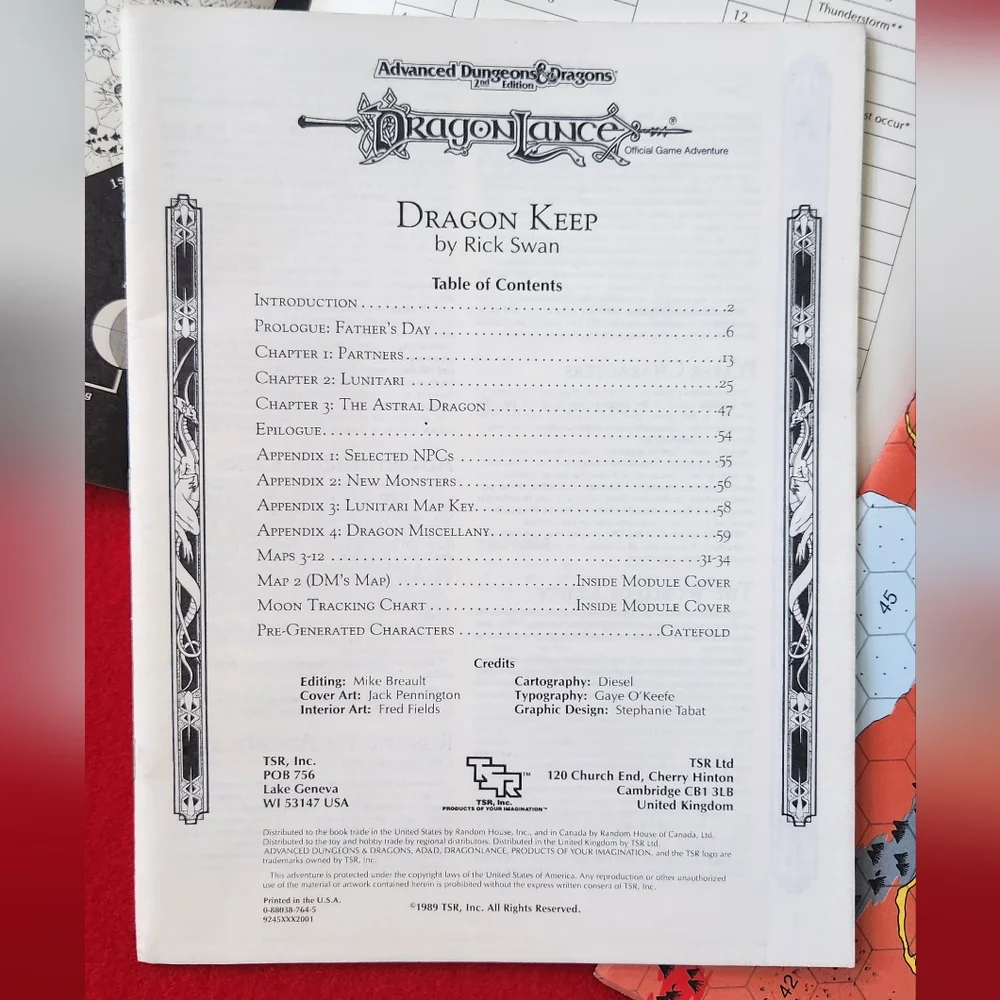 Dragonlance Advanced Dungeons & Dragons Module Adventure Set 1989 - Picture 13 of 14